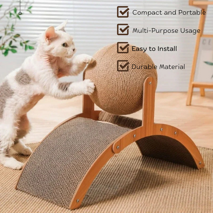 2-in-1 Cat Scratcher Hideout & Play Center