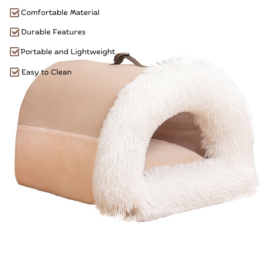 Portable Pet Nest with Long Fur