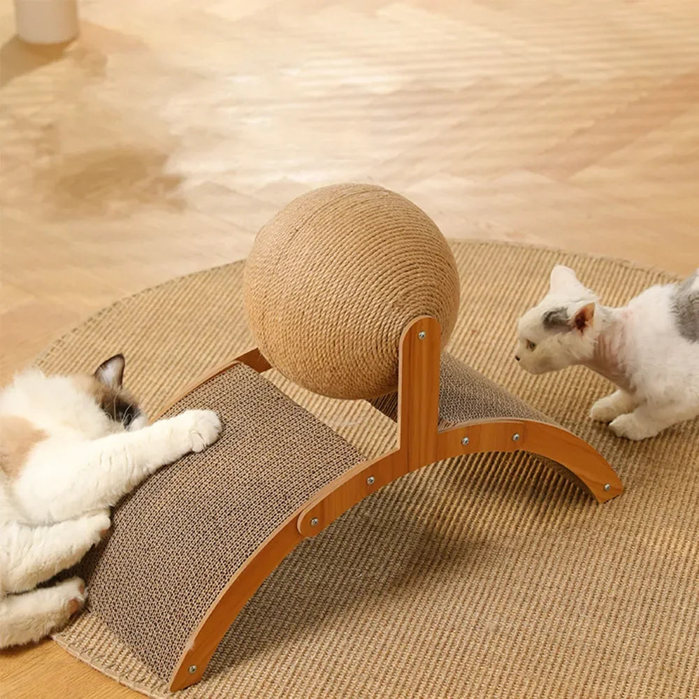 2-in-1 Cat Scratcher Hideout & Play Center