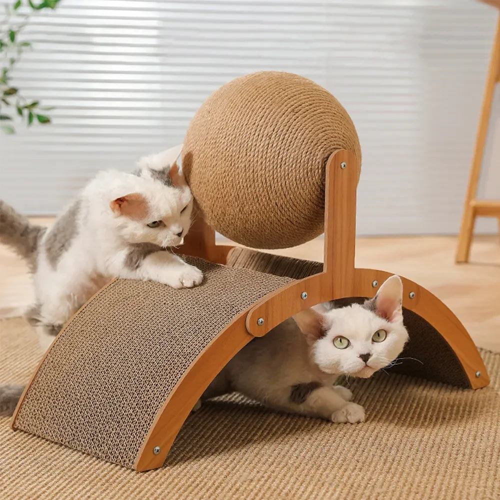 2-in-1 Cat Scratcher Hideout & Play Center